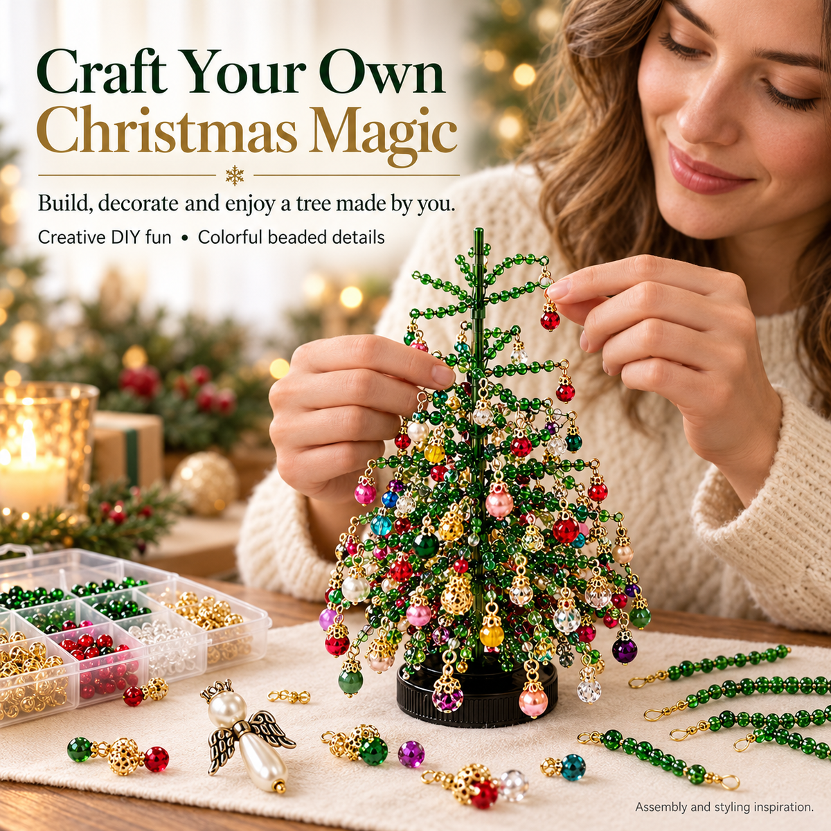 Zovarivo-DIY Beaded Christmas Tree Craft Kit-YJ8628