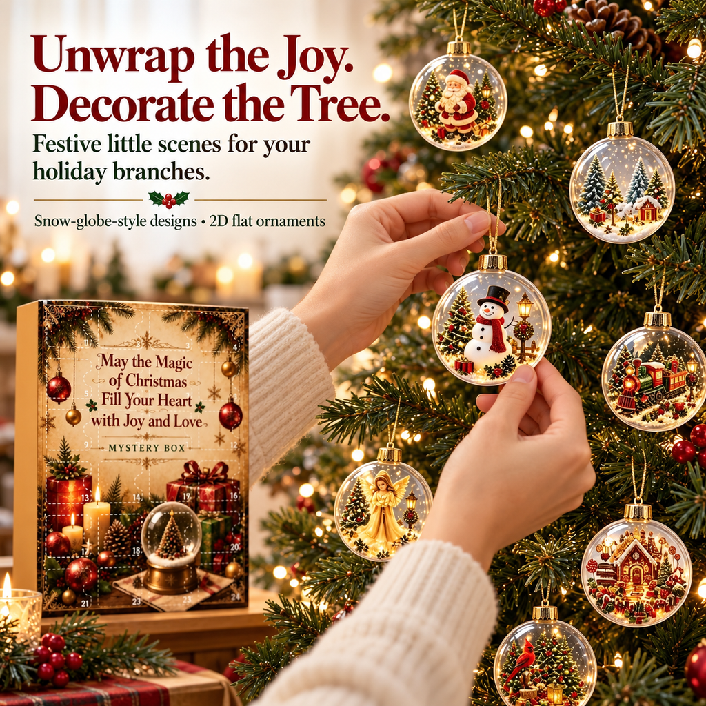 Zovarivo-24-Day Snow Globe-Style Ornament Advent Calendar-YJ8846
