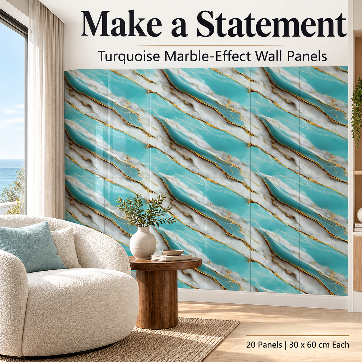Zovarivo-20-Pack Marble-Effect Peel-and-Stick Wall Panels-CST0