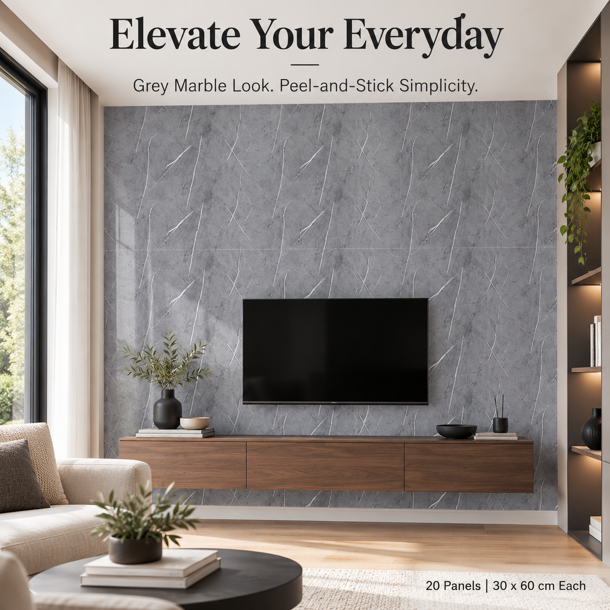 Zovarivo-20-Pack Marble-Effect Peel-and-Stick Wall Panels-CST0