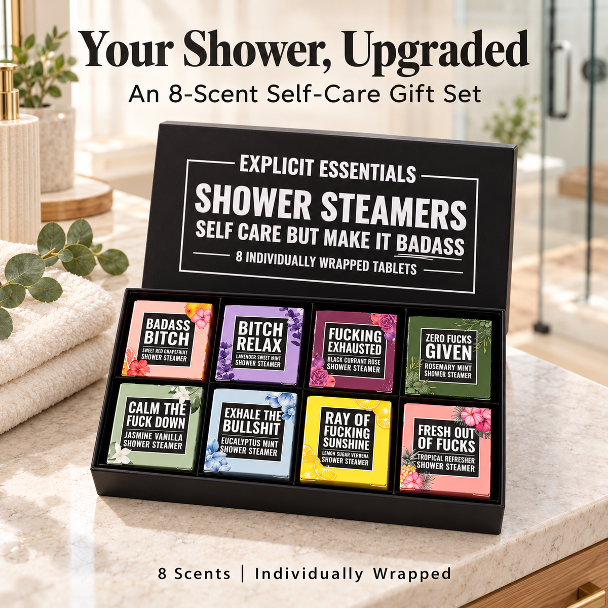 Zovarivo-8-Scent Shower Steamer Gift Set-JD7292