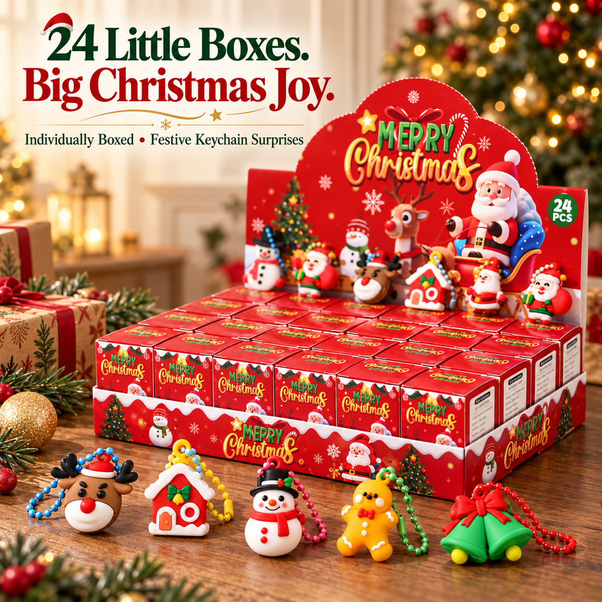 Zovarivo-24-Box Christmas Keychain Surprise Gift Set-YJ7741