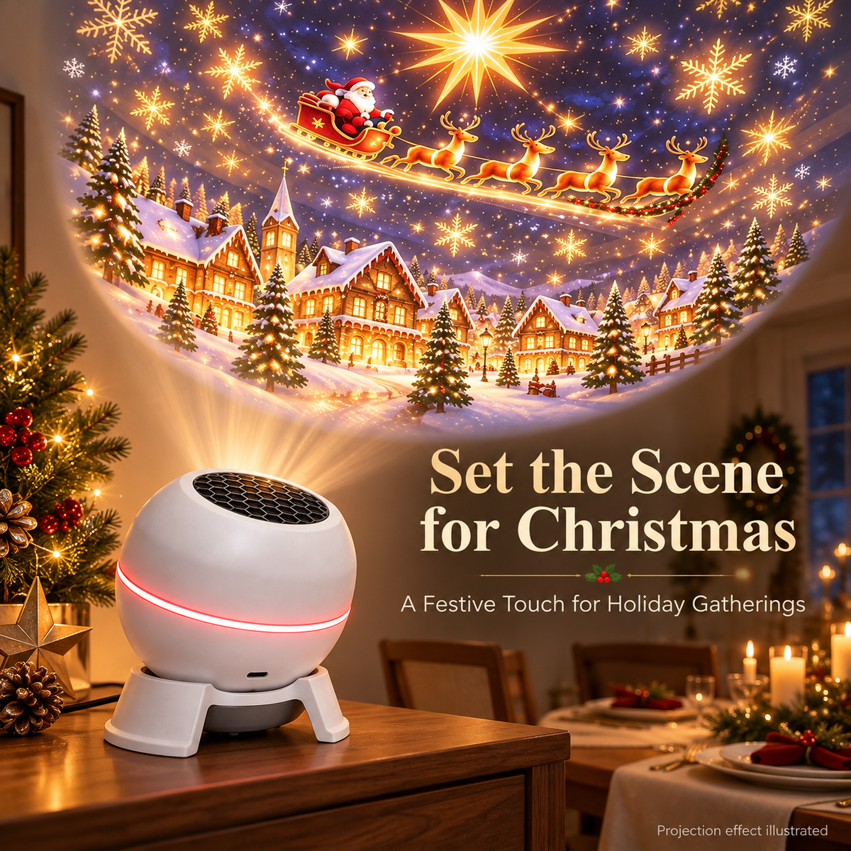 Zovarivo-Portable Christmas Scene Projection Light-YJ8790