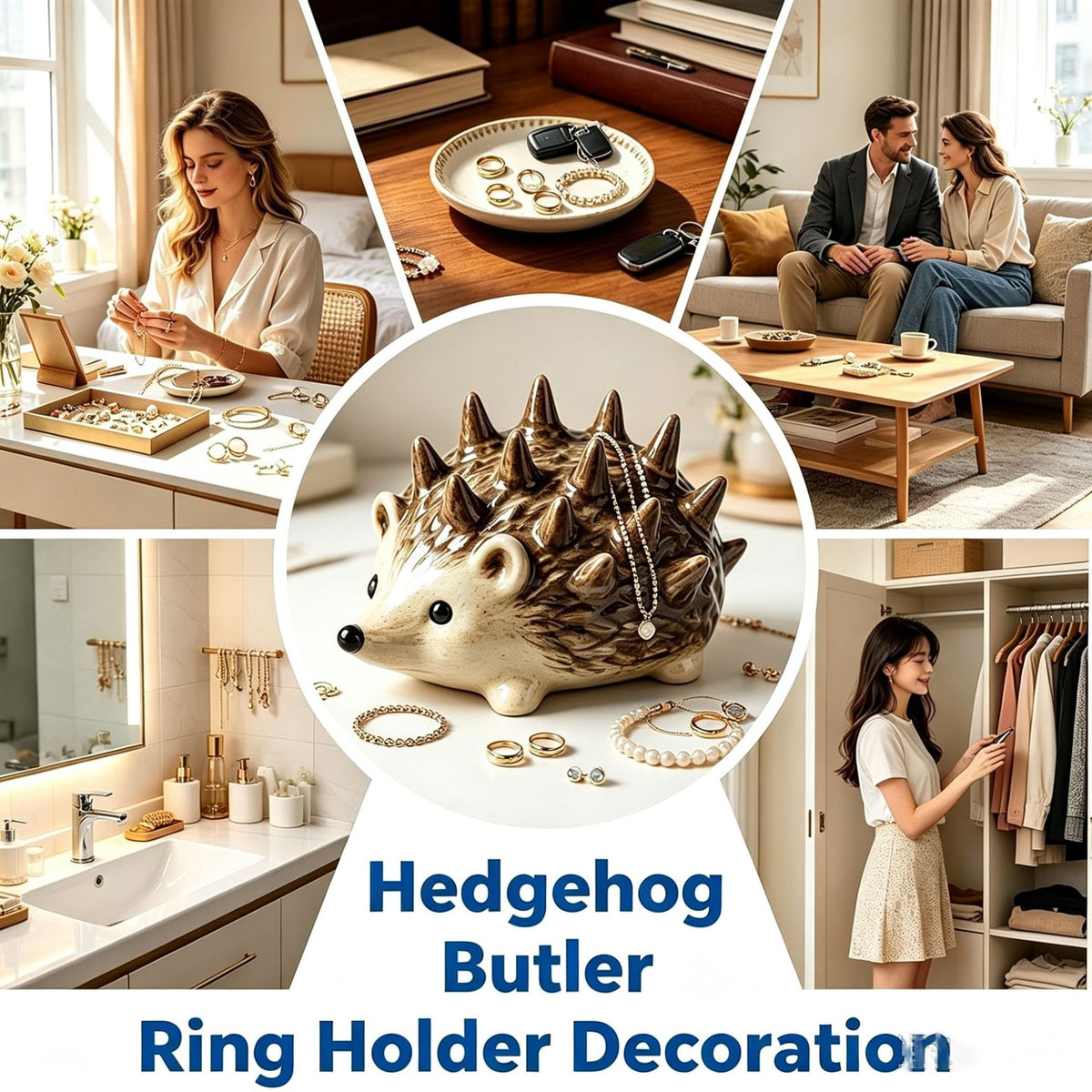 Zovarivo-Hedgehog Ring & Trinket Holder-JD9013