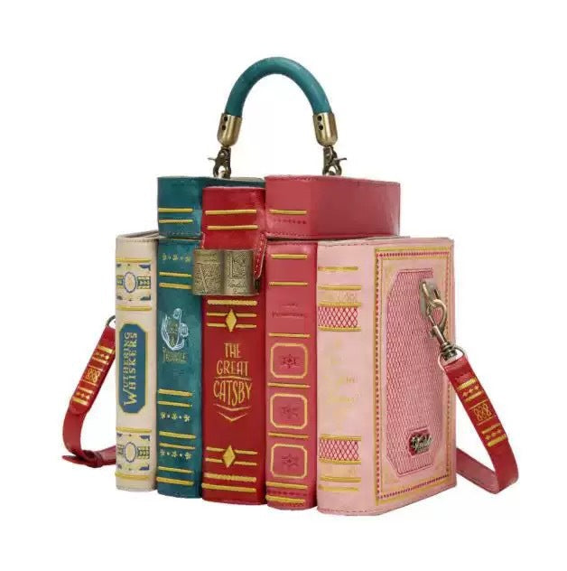 Zovarivo-Vintage Book-Stack Crossbody Handbag-JD9012