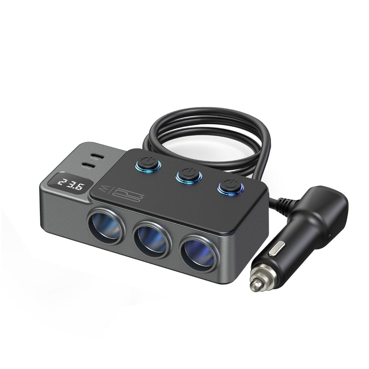 Zovarivo-120W Car Power Splitter with USB-C Charging & Individual Switches-GC5389