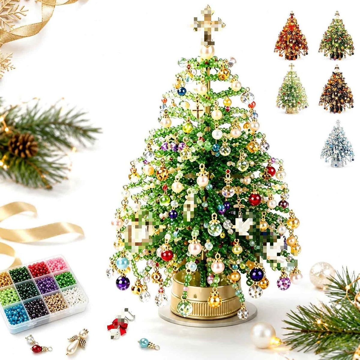 Zovarivo-DIY Beaded Christmas Tree Craft Kit-YJ8628