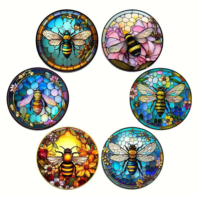 Zovarivo-6-Piece Animal Art Wooden Coaster Set-YJ8472