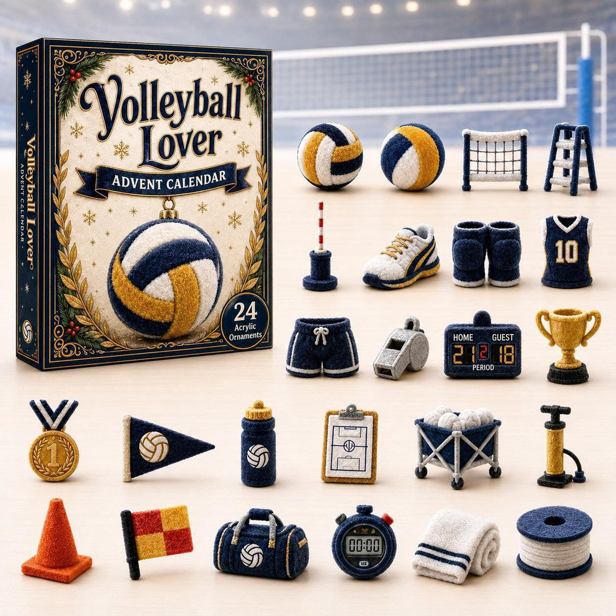 Zovarivo-24-Day Sports-Themed Ornament Advent Calendar-YJ7733