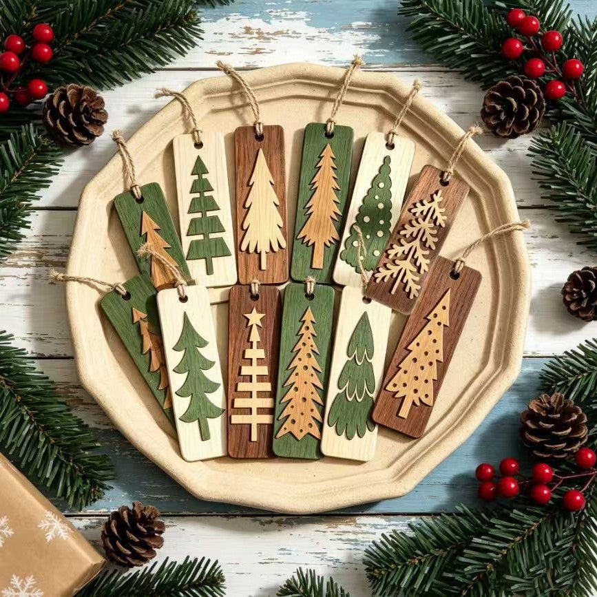 Zovarivo-Wooden Christmas Bookmark & Hanging Ornament Sets-YJ7743