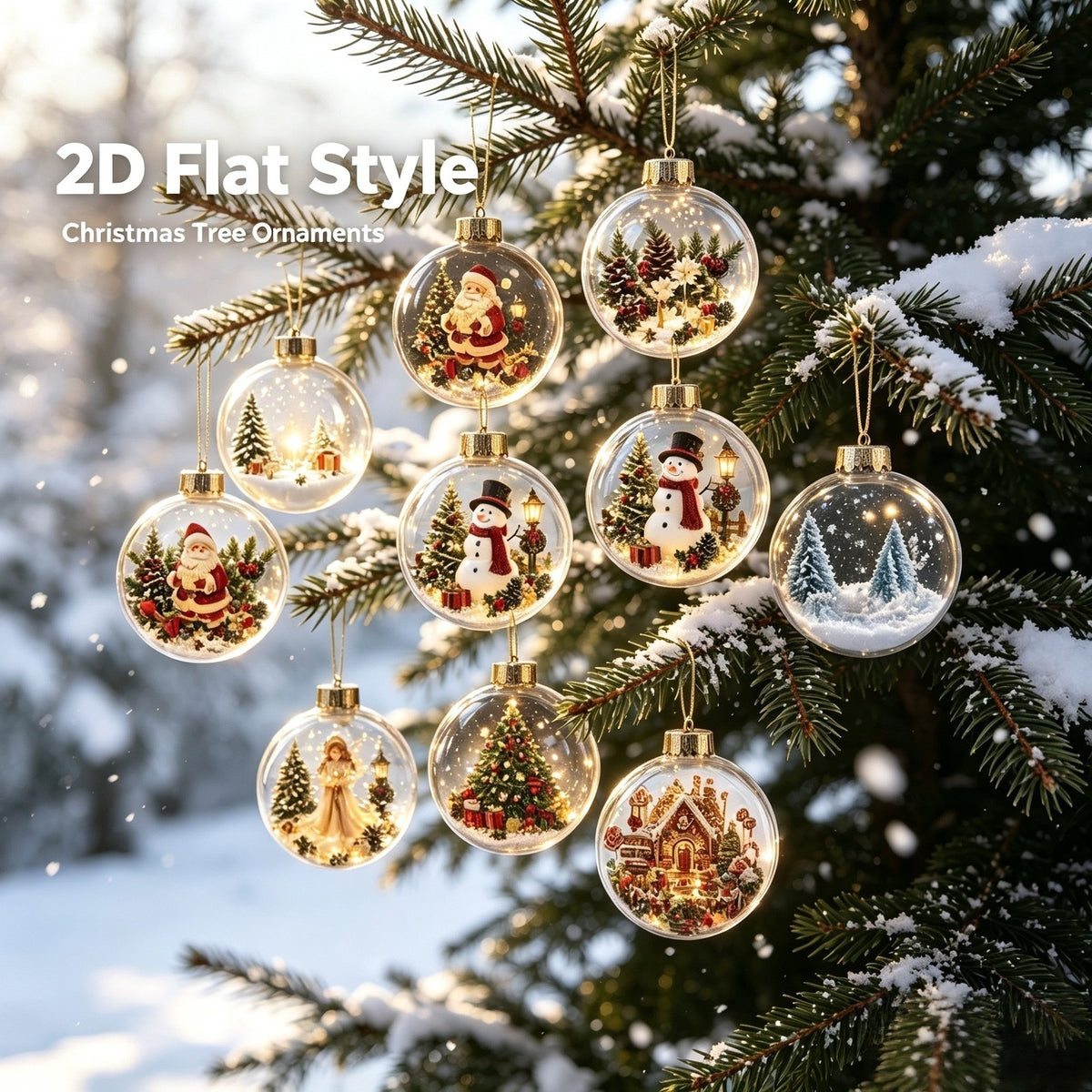 Zovarivo-24-Day Snow Globe-Style Ornament Advent Calendar-YJ8846