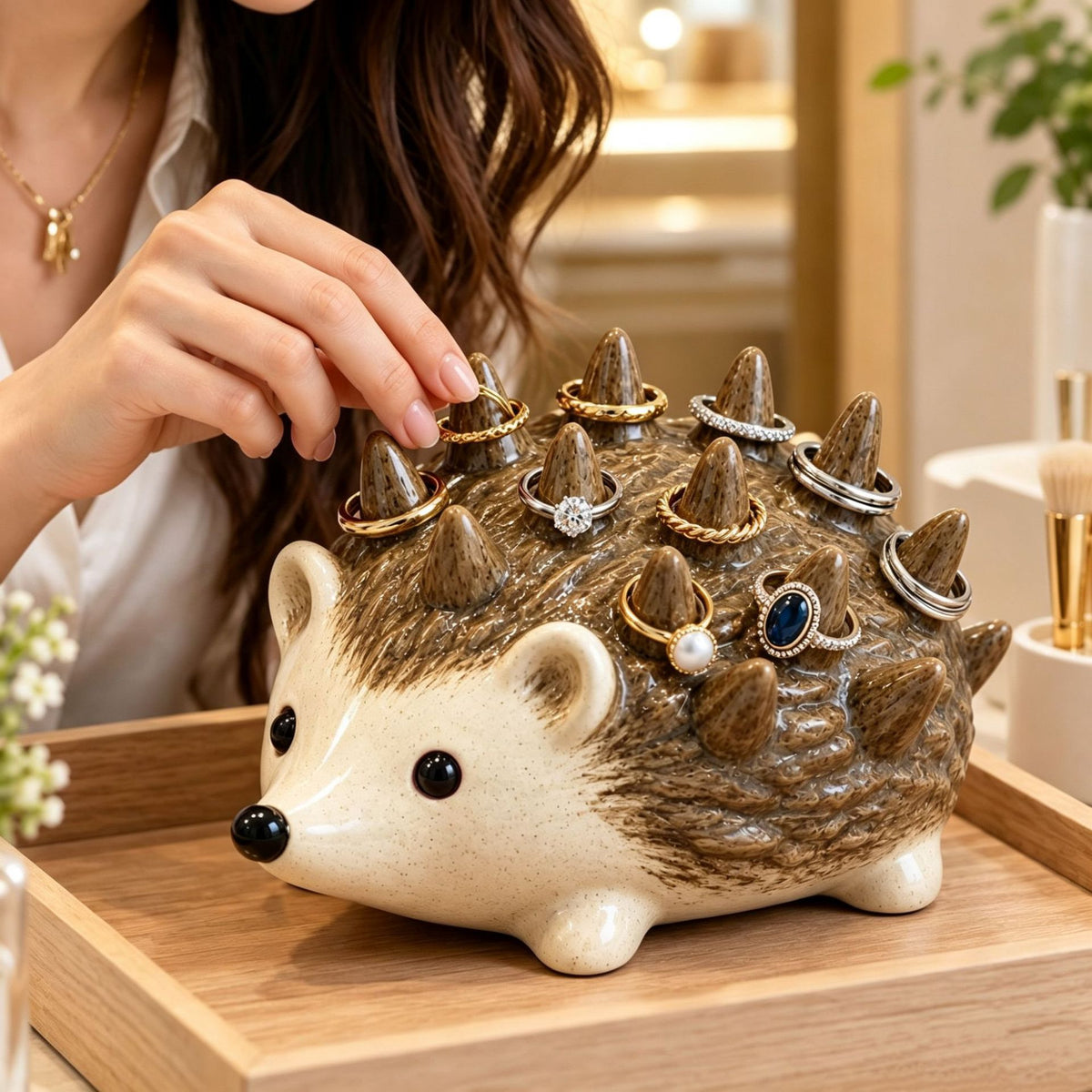 Zovarivo-Hedgehog Ring & Trinket Holder-JD9013