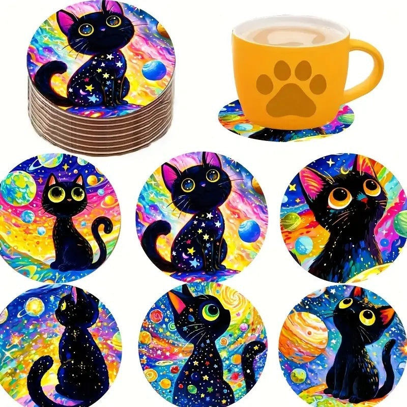 Zovarivo-6-Piece Animal Art Wooden Coaster Set-YJ8472