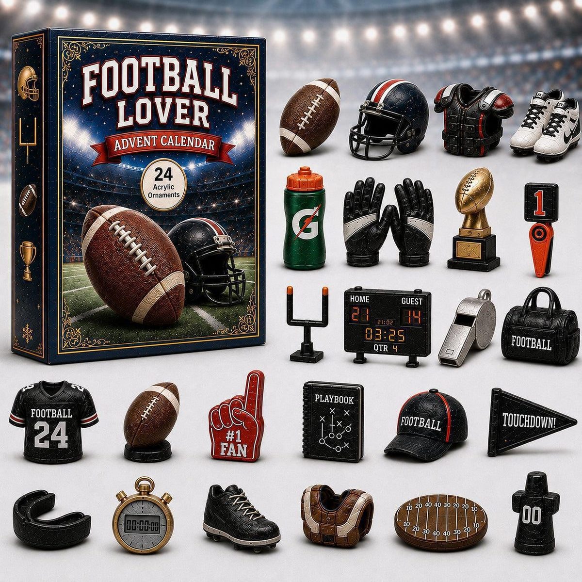 Zovarivo-24-Day Sports-Themed Ornament Advent Calendar-YJ7733