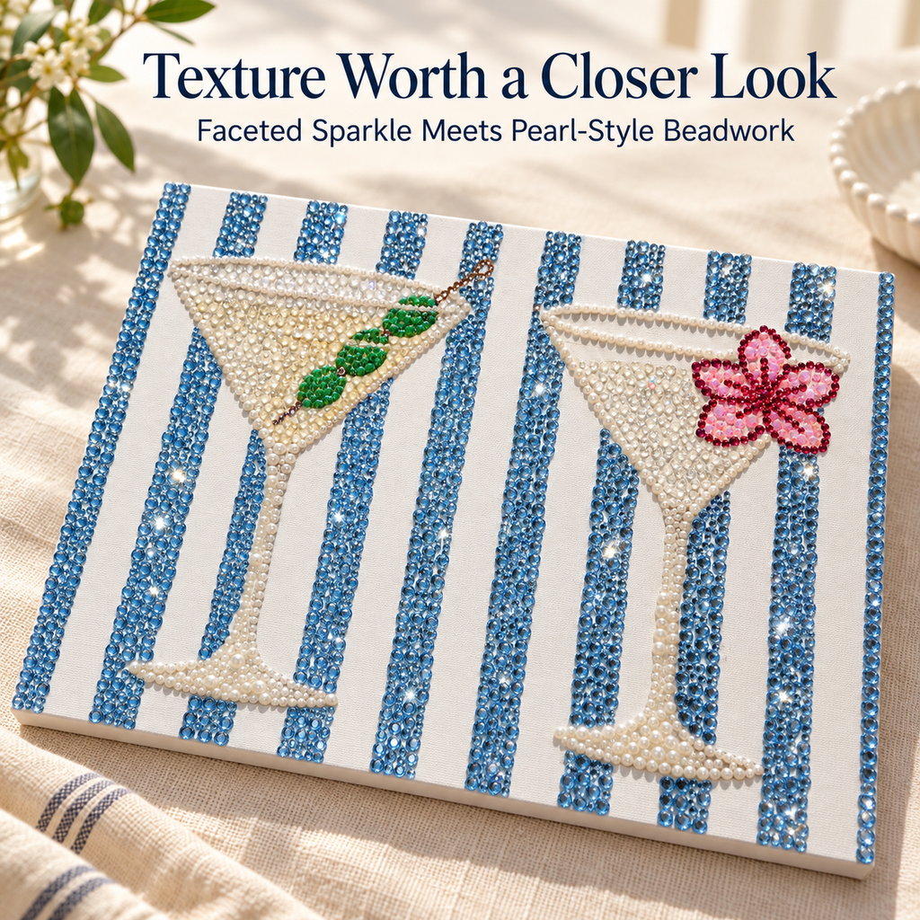 Zovarivo-Striped Cocktail Glasses DIY Diamond Painting Kit-YJ4462