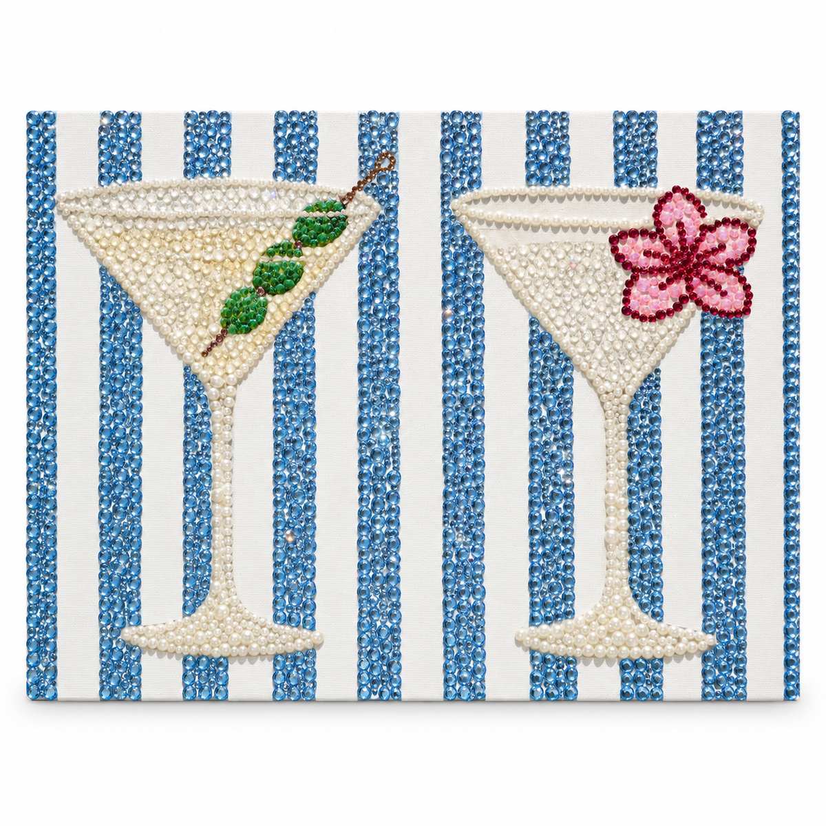 Zovarivo-Striped Cocktail Glasses DIY Diamond Painting Kit-YJ4462